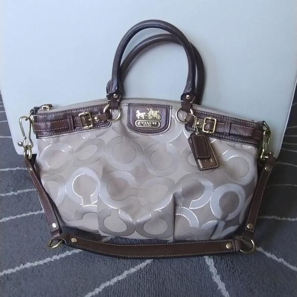 Vintage Coach MADISON OP ART LUREX Jacquard SATCHEL BAG PURSE 18608 - Picture 10 of 14